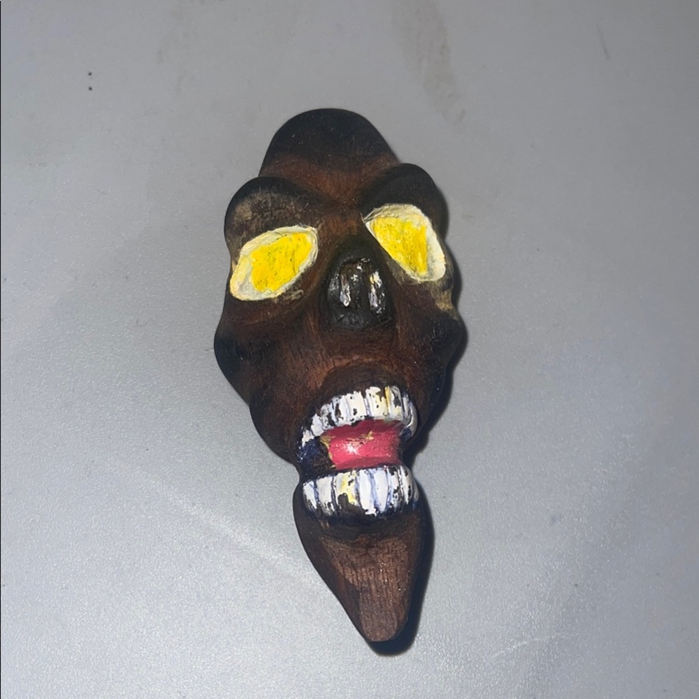 Handcrafted Brown and Yellow wooden Sculpture
